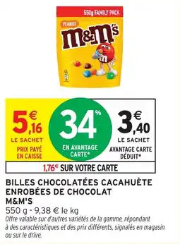 Intermarché Billes chocolatées cacahuète enrobées de chocolat m&m's offre