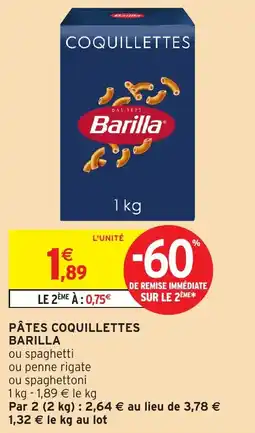Intermarché Pâtes coquillettes barilla offre