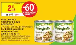 Intermarché Pois chiches très peu de jus bonduelle offre