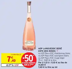 Intermarché Aop languedoc rosé cote des roses offre