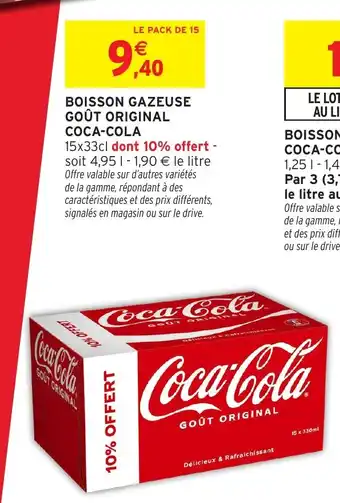 Intermarché Boisson gazeuse goût original coca-cola offre
