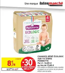 Intermarché Changes bébé écologic pommette offre