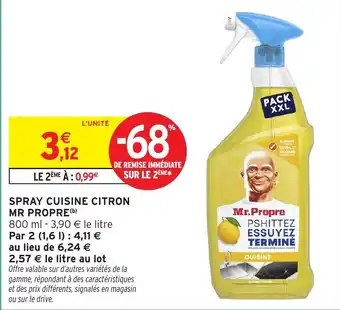 Intermarché Spray cuisine citron mr propre offre