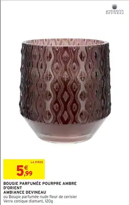 Intermarché Bougie parfumée pourpre ambre d'orient ambiance devineau offre