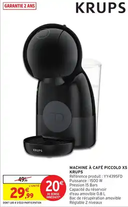 Intermarché Machine à café piccolo xs krups offre
