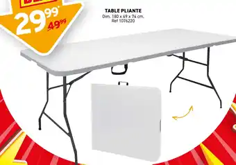 Trafic Table pliante offre