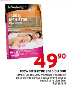 Trafic 100% bien-être solo ou duo offre