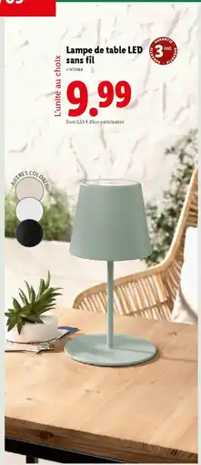 Lidl Lampe de table LED sans fil offre
