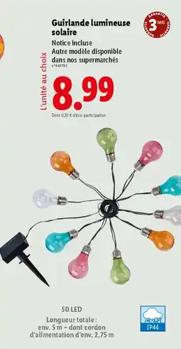 Lidl Guirlande lumineuse solaire offre