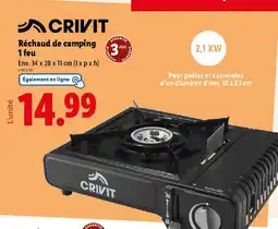 Lidl CRIVIT Réchaud de camping 1 feu offre