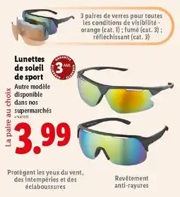 Lidl Lunettes de soleil de sport offre