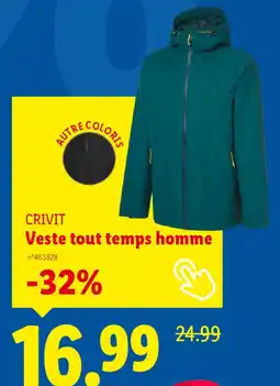 Lidl CRIVIT Veste tout temps homme offre
