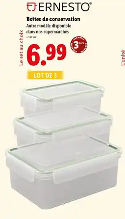 Lidl EJERNESTO Boîtes de conservation offre