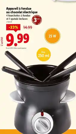 Lidl Appareil à fondue au chocolat électrique offre