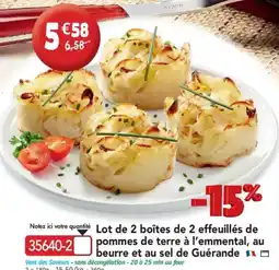 Maximo Lot de 2 boîtes de 2 effeuillés de pommes de terre à l'emmental, au beurre et au sel de Guérande offre