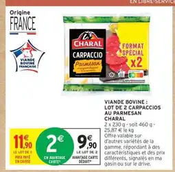 Intermarché Hyper Lot de 2 Carpaccios au Parmesan Charal offre