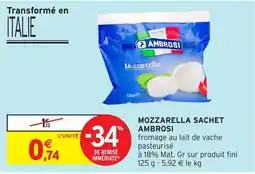Intermarché Hyper Mozzarella sachet ambrosi offre