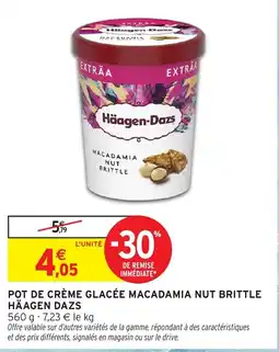 Intermarché Hyper Pot de crème glacée macadamia nut brittle häagen dazs offre