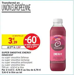 Intermarché Hyper Super smoothie energy innocent offre