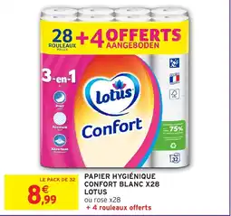 Intermarché Hyper Papier hygiénique confort blanc x28 lotus offre