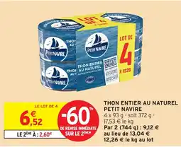 Intermarché Hyper Thon entier au naturel petit navire offre
