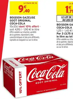 Intermarché Hyper Boisson gazeuse goût original coca-cola offre