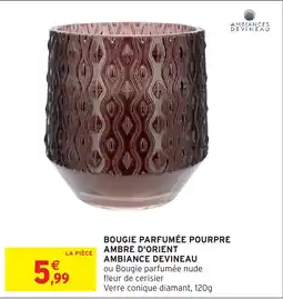 Intermarché Hyper Bougie parfumée pourpre ambre d'orient ambiance devineau offre