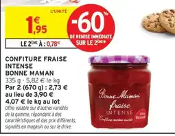 Intermarché Express Confiture Fraise Intense Bonne Maman offre