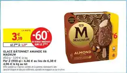 Intermarché Express GLACE BÂTONNET AMANDE X6 MAGNUM offre
