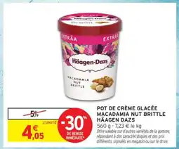 Intermarché Contact POT DE CRÈME GLACÉE MACADAMIA NUT BRITTLE HÄAGEN DAZS offre