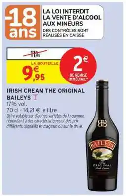 Intermarché Contact Irish Cream The Original Baileys offre