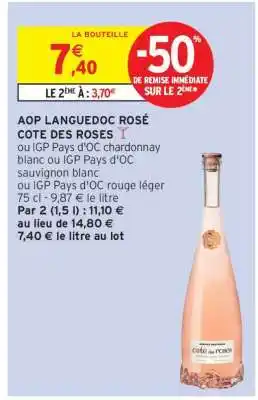Intermarché Contact AOP Languedoc Rosé 'Cote des Roses' offre