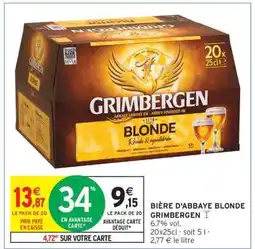 Intermarché Contact BIÈRE D'ABBAYE BLONDE GRIMBERGEN offre