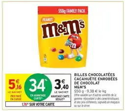 Intermarché Contact BILLES CHOCOLATÉES CACAHUÈTE ENROBÉES DE CHOCOLAT M&M'S offre