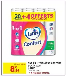 Intermarché Contact PAPIER HYGIÉNIQUE CONFORT BLANC X28 LOTUS offre