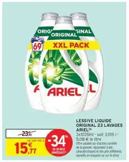 Intermarché Contact LESSIVE LIQUIDE ORIGINAL 23 LAVAGES ARIEL offre