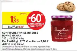 Intermarché Confiture Fraise Intense Bonne Maman offre