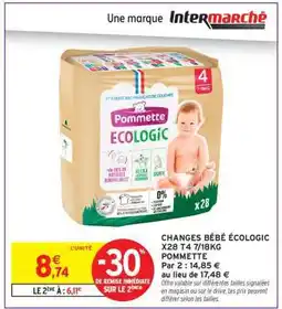 Intermarché CHANGES BÉBÉ ÉCOLOGIC X28 T4 7/18KG POMMETTE offre