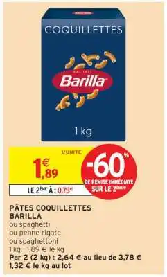 Intermarché Pâtes Coquillettes Barilla offre