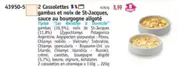 Maximo 2 Cassolettes gambas et noix de St-Jacques, sauce au bourgogne aligoté offre