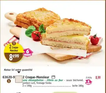 Maximo 2 Croque- Monsieur offre