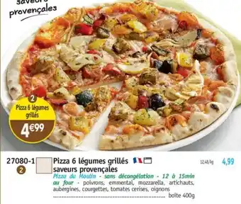 Maximo Pizza 6 légumes grillés saveurs provençales offre
