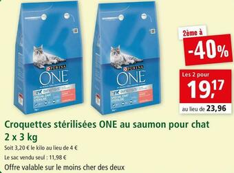 Maxi Zoo One croquettes stérilisées au saumon pour chat offre