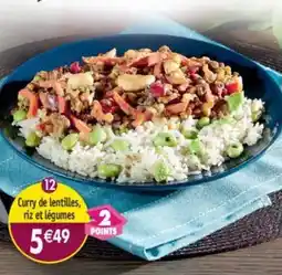 Maximo Curry de lentilles, riz et légumes offre