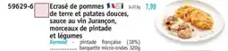 Maximo Ecrasé de pommes de terre et patates douces, sauce au vin Jurançon, morceaux de pintade et légumes offre