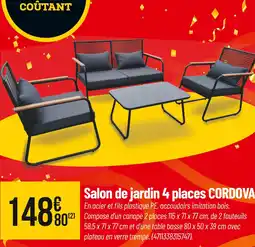 Bricorama Salon de jardin 4 places Cordova offre