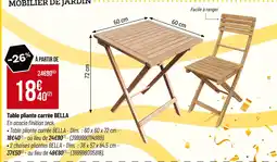 Bricorama Table pliante carrée BELLA offre