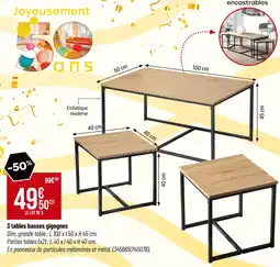 Bricorama 3 tables basses gigognes offre