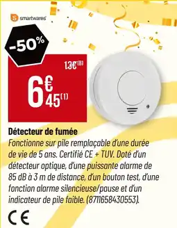 Bricorama Smartwares Détecteur de fumée offre