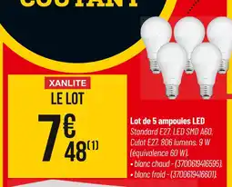Bricorama Xanlite Lot de 5 ampoules LED offre